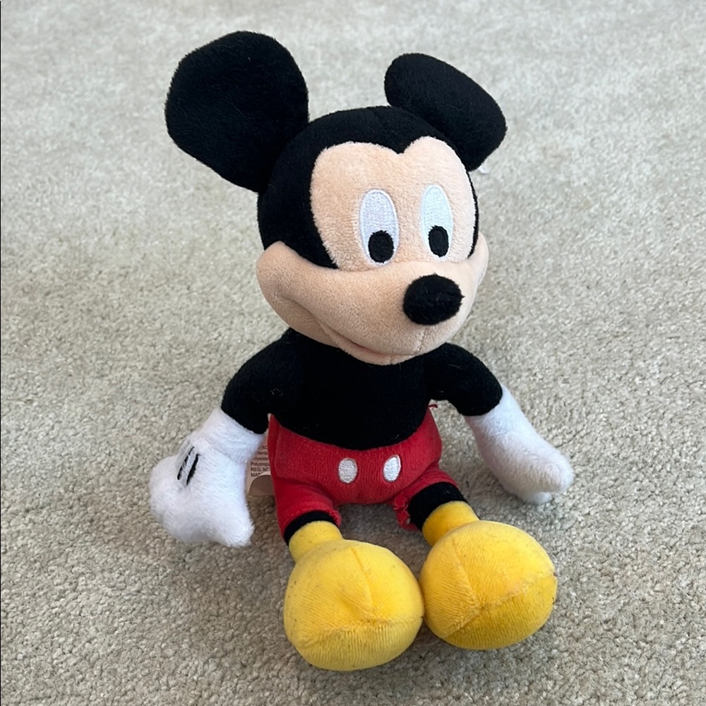 Mickey Mouse Plush Toy - Black, Red, Yellow